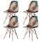 Fabulaxe Chair with Leather and Suede Like Tones with Wooden Legs, PK 4 QI004326.4 - alternate 1